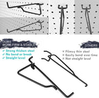 Pegboard Shelf Hooks, 8PACK Metal Utility Hook Set, 1/4 inch Peg Board Organizer Accessories, Shelves and Baskets Brackets, D