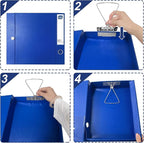Storage File Boxes A4, 6 Pack Foldable File Box with Clip, 50mm Spine, Plastic Archives Cases with Magnetic Closure, Document