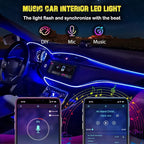 Interior Car LED Strip Lights, RGB USB Car Ambient Lighting with Fiber Optic, EL Wire Car Accessories (5 in 1)