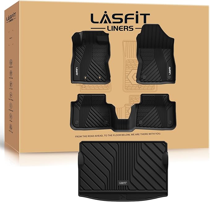 LASFIT Floor Mats & Cargo Mat Fit for Subaru Crosstrek & Impreza 2026 2025 2024, All Weather TPE Custom Fit Easy Clean Durable Floor Liners for Crosstrek & Impreza 2024-2026 Car Mats & Trunk Liner