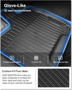 KIWI MASTER Floor Mats for 2016-2022 Honda Pilot, OEM Replacement 08P17-TG7-300, Custom Fit All Weather Car Mats, Heavy Duty TPE Floor Liners, Front & Rear 3 Row, Black