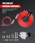 NOONE Heavy Duty Jumper Cables for Diesel Trucks - 1 Gauge 25 Feet extra long Booster Battery Cables with Permanent Installation kit and Quick Connect Plug for Car, SUV