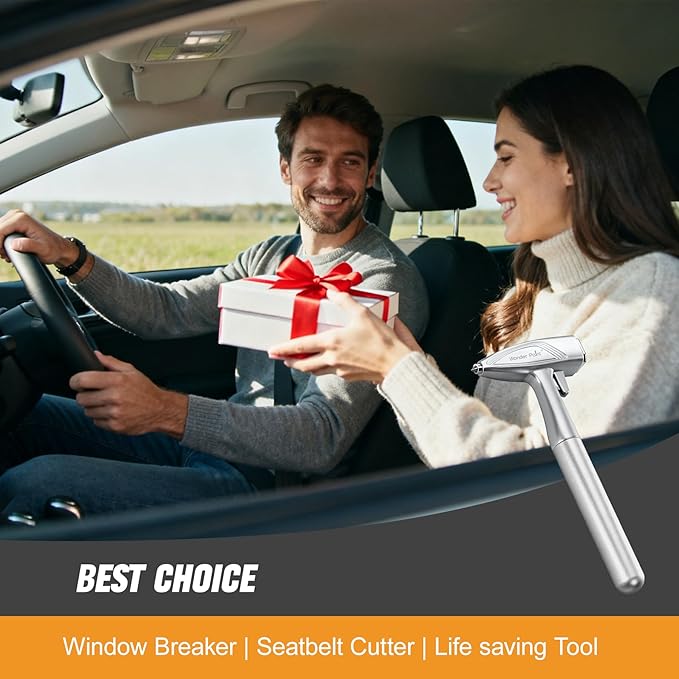 Car Window Breaker, Automotive Safety Hammer With Seatbelt Cutter, 3-in-1 Emergecy Escape Tool Car Metal Window Breaker Seatb