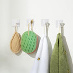 Jetec 12 Pieces Acrylic Wall Mounted Coat Hooks Hat Rack Robe Single Organizer Adhesive Clear Wall Hook Decorative for Clothe