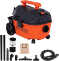 BLACK+DECKER Shop Vacuum Wet and Dry, 4 Gallon 5.0 Peak HP Wet/Dry Vacuum, Quiet Operation with Muffler, Long Reach Cleaning 