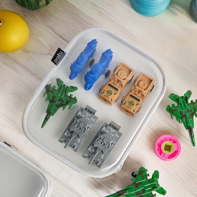 YQBRAO Hard Sided Clear Zipper Case for Storage- Professional-Grade Plastic Clear Zipper Pencil Case,Toy Storage Bins, Toilet