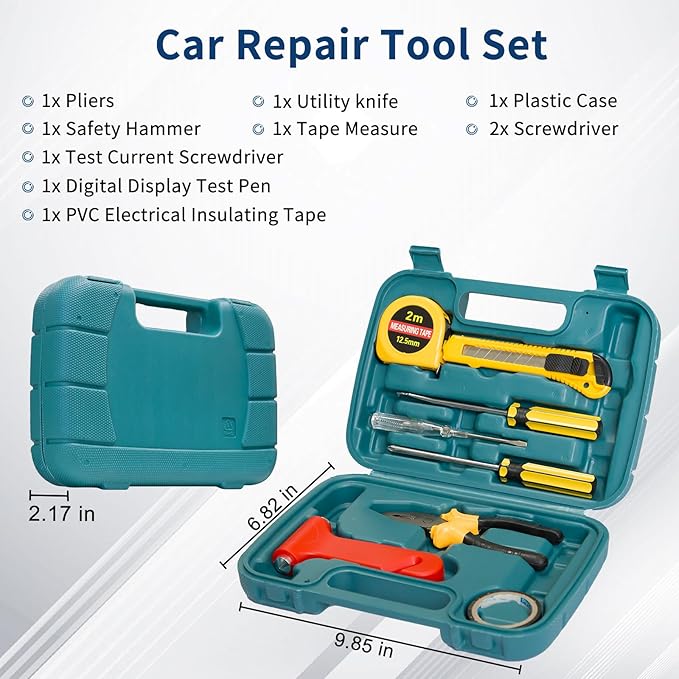 XOOL Car Emergency Kit with Jumper Cables, First Aid Kit, Tow Strap & Tool Set – Roadside Safety Kit for Cars, Trucks & SUVs