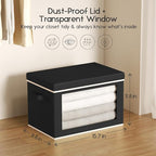 Homsorout Collapsible Storage Bins with Lids - Stackable Storage Containers with Window, 15.7 Inch Fabric Organizing Bins for