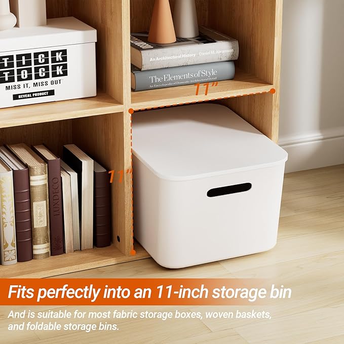 Wooden 6 Cube Storage Organizer with Closed Back Panel, Modern Open Cube Storage Shelf Bookshelf with Compartments, Cube Shel