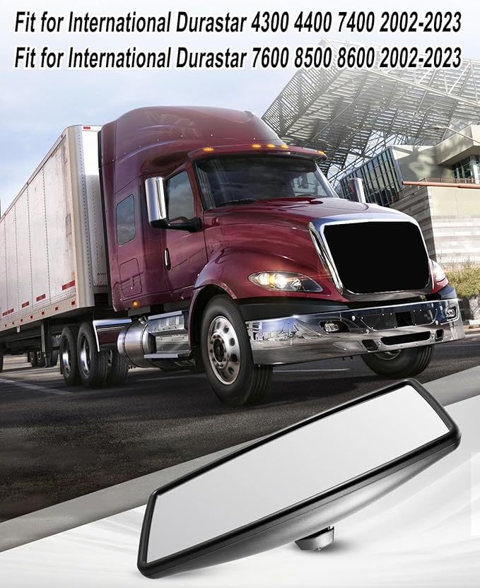 Upper Door Mirror Compatible with International Durastar Workstar Prostar Lonestar 2002–2023, Truck Main Rear View Mirror, Universal Left & Right, Wide Angle