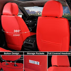 Coverado Front Seat Covers, 2 Pack Waterproof Seat Covers for Cars, Luxury Leather Seat Cushions, Front and Rear Seat Protect