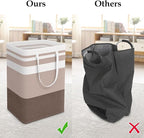 StorageRight Large Collapsible Laundry Basket Hamper with Easy Carry Handles，Freestanding Clothes Hampers for Laundry, Bedroo
