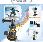 UTEBIT Magnet Camera Mount for Action Camera, 43mm Strong Magnetic Base Mount with 360° Rotation Ball Head & Phone Holder Mount, Compatible with Gopro Hero, DJI Osmo Action Osmo Nano, Insta360, Black
