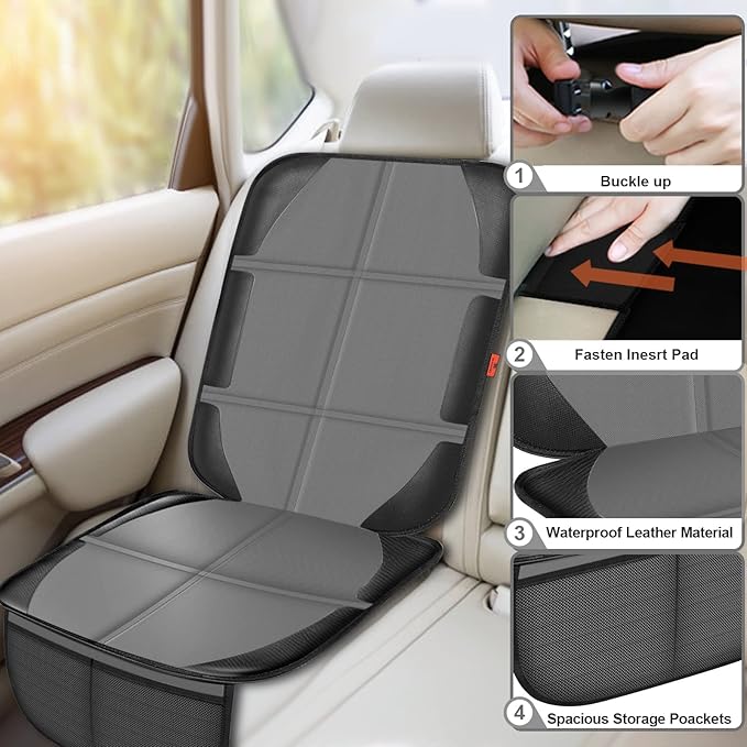 Car Seat Protector,2 Pack Automotive Seat Protectors Baby Carseat Pad Waterproof & Durable 600D Fabric for Child Baby Car Sea