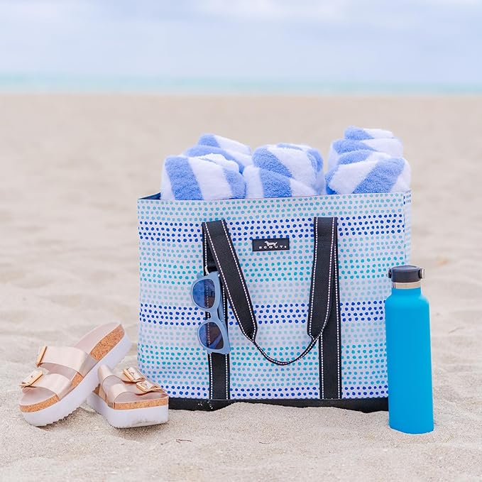 SCOUT Original Deano Tote Large - Durable Lightweight Open Top Beach, Pool & Lake Bag, Inside Zip Pocket, Folds Flat