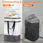 FairyHaus Laundry Basket 78L, 2Pack Laundry Hamper with Easy Carry Handles, Collapsible Laundry Baskets Hampers for Bathroom 