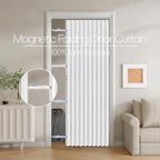 Jilron 100% Blackout Fabric Folding Door Curtain with Magnetic Closure - Accordion Style for Sliding Doors, Closets,Wardrobe 