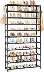 VILICK 11 Tiers Tall Wide Shoe Rack 55 Pairs Large Capacity Sturdy Durable Shoe Rack for Closet Metal Shoe Organizer Shelf wi