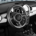 SEG Direct Steering Wheel Cover 14-14.25 inch (35.5-36 cm) Small Size, Microfiber Leather, Non-Slip Comfortable Grip, Fits Ca