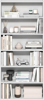 Furinno Basic Book Shelf, 6-Tier Bookcase with Open Shelf, Bookshelf, Cube Storage Organizer, 7 x 24 x 53, for Living Room, B