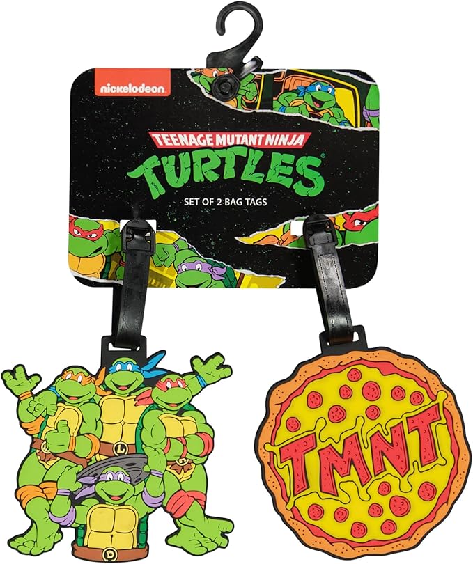 FUL Teenage Mutant Ninja Turtles 2-Piece Suitcase ID Tag Set with Adjustable Straps, Multi, One Size