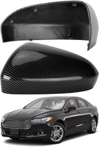 Driver Side Mirror Cover Replacement for Ford Fusion 2013 2014 2015 2016 2017 2018 2019 2020 2021 2022 - Left Side Mirror Covers, Rear View Mirror Cap Accessories Carbon Fibre, Without Lamp