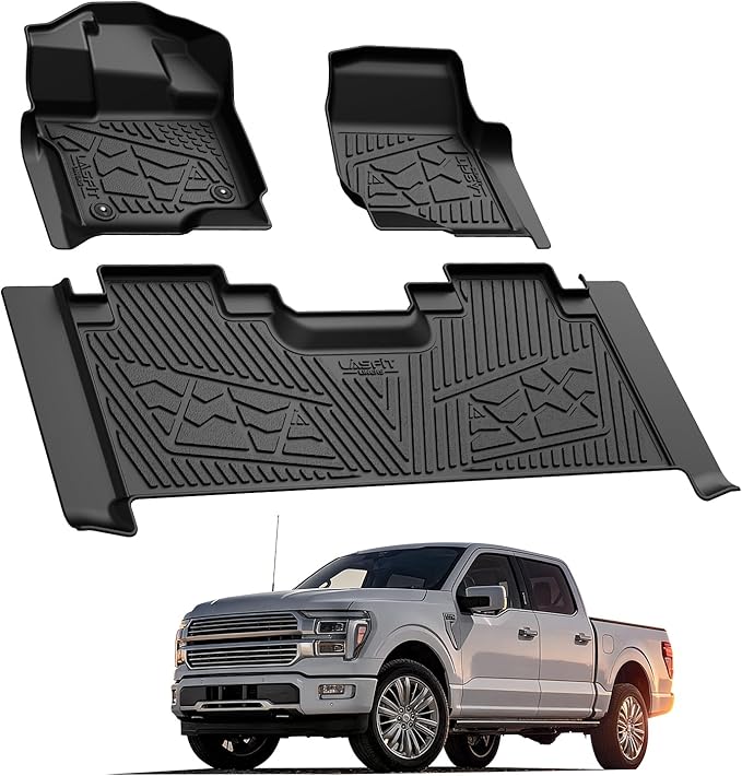 LASFIT Floor Mats for 2015–2026 Ford F-150 SuperCab Carpet Floor, Custom Fit F150 Super Cab TPE Floor Liners All Weather Protector, Full Caverage Professional Protection Waterproof & Easy Clean