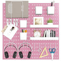 Peg Board Combination Kit, 4 Pegboards with 20 Accessories, Pegboard Wall Organizer for Office, Nursery & Home Storage, Key H