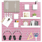 Peg Board Combination Kit, 4 Pegboards with 20 Accessories, Pegboard Wall Organizer for Office, Nursery & Home Storage, Key H