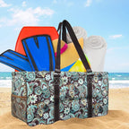 NGIL Extra Large Utility Tote Reusable Grocery Organizing Bag Oversized Collapsible for Storage, Picnic,Car, Beach (Teal Paisley-Brown)