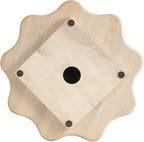Kate and Laurel Alezar Mango Wood Wavy Round Lazy Susan Tray, 18 Inch Diameter, Light Bleached Wood, Scalloped Wooden Counter