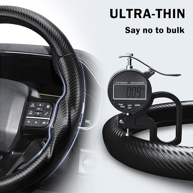 Steering Wheel Cover for Ford F150 2021-2025/ F-150 Lightning 2022-2025/ F250 F350 F450 F550 2023-2025/ Ford Expedition 2022-2024 Car Steering Wheel Cover Protector Accessories for Ford (Matte Black)