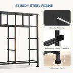 DUMOS 9 Drawer Dresser for Bedroom, Fabric Storage Organizer with Sturdy Metal Frame, Wooden Top Chest of Drawers for Closet 