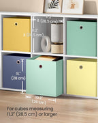 SONGMICS Storage Cubes, Set of 6 Odorless Foldable Storage Boxes, 10.2 x 10.2 x 11 Inches, Closet Organizers for Shelf, Rainb
