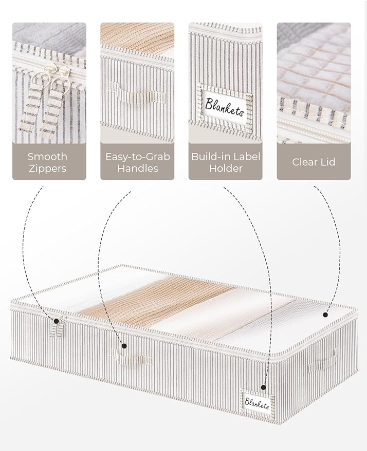 StorageWorks Under Bed Storage with Lid with Underbed Storage Bins