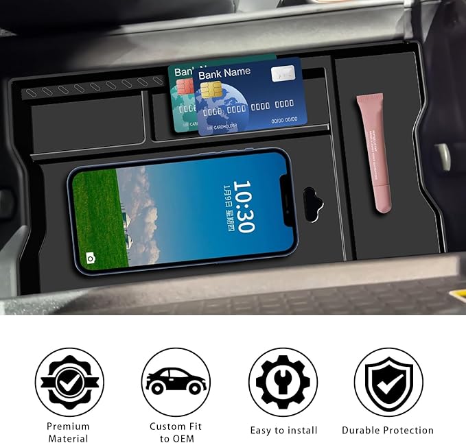 Center Console Tray Organizer Fits for RAV4 Accessories 2026 and 2026 RAV-4 Prime, Armrest Insert Container ABS Material Seco