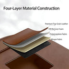 2 Pack Universal Foldable Car Backseat Organizer with Table Tray, Car Seat Back Protector with Touch Screen Phone Holder, Premium Leather Kick Mats with Storage Pockets Tissue Holder (Brown)