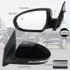 Left Driver Side Mirror Compatible With 2019 2020 2021 Hyundai Tucson With Manual folding Power Glass Turn Signal Heated Blind Spot Black Replace#87610D3930(8Pins)