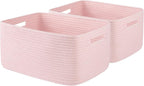 OIAHOMY Storage Basket for Shelves, Closet Cube Storage Bins Baskets for Clothes Blanket Towels, Baby Nursery, Toy Baskets Bo