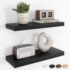 Dreamland Floating Shelves, 20Inch Rustic Wooden Black Wall Shelves for Bathroom|Bedroom|Kitchen, Deep Wall Mounted Book Shel