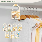 JMOST Pooh Bear Baby Closet Dividers for Nursery Closet Organizer, Newborn to 24 Months Size Clothes, Bear Hangers with Size 