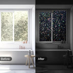Volcanics Total Blackout Window Privacy Film with Installation Tools, Rainbow Room Darkening Black Window Cover, Static Cling 100% Light Blocking 35.4 x 78.7 Inches