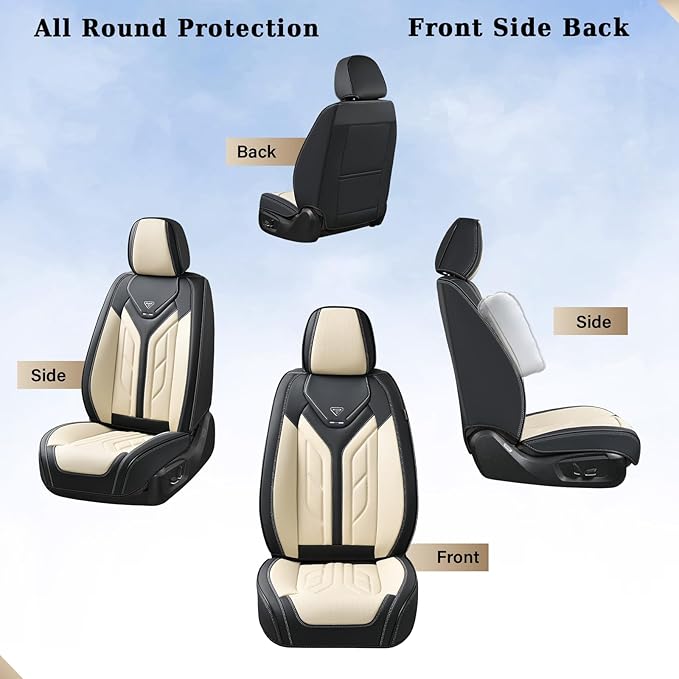 Coverado Seat Covers, Car Seat Covers Full Set, Leather Seat Covers for Cars, Automotive Seat Covers Car Seat Protector Car A