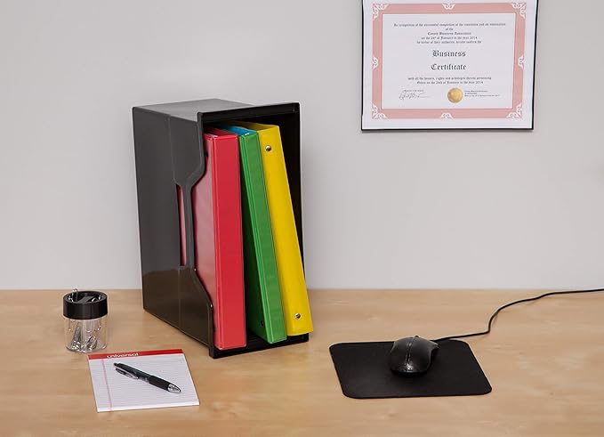 IRIS USA Medium Portable Desktop File Box with Open Lid, 6 Pack, Side Handles, Tabs & Inserts, Hanging File Folders, Letter-S