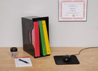 IRIS USA Medium Portable Desktop File Box with Open Lid, 6 Pack, Side Handles, Tabs & Inserts, Hanging File Folders, Letter-S