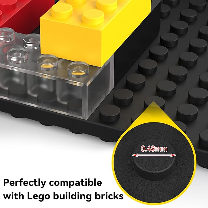 BlissBox 4-Pack Large Display Shelves for Wall Compatible with Lego Building Bricks, 11.3x6.3inch Dual-Sided 36x20 Studs for 