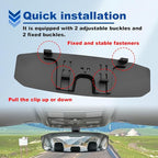 12''x3.5'' Large Rear View Mirror, Clip-on Large Wide Angle Panoramic Convex Rearview Mirrors, Anti Glare HD Clear Tint Interior Panoramic Wide Angle Rear View Mirror for Car SUV Trucks