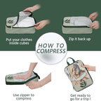 7 Pcs Compression Packing Cubes for Travel, Waterproof Suitcase Luggage Backpack Organizer with Toiletry Bag Travel Essential