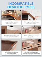NODOCA No Drill Under Desk Cable Management Tray, 17'' Wire Management, Punch-Free Clamp on, Metal Cable Tray, Wire Organizer