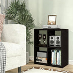 CTESNE【2026 Wooden Thick Frame 4 Cube Storage Organizer Shelf with Anti-Tipping Kits + Reversible Open Back Bookcase, Horizon